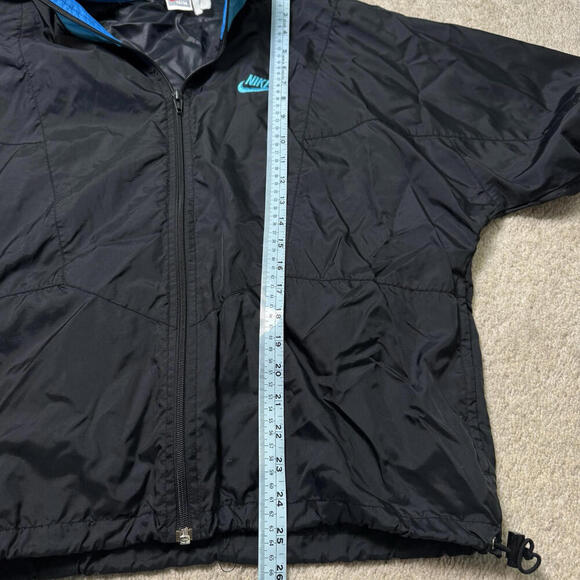 Vintage 1980s Nike Jacket Mens M Windbreaker Full Zip Boxy Fit Convertible Hood - Picture 11 of 11